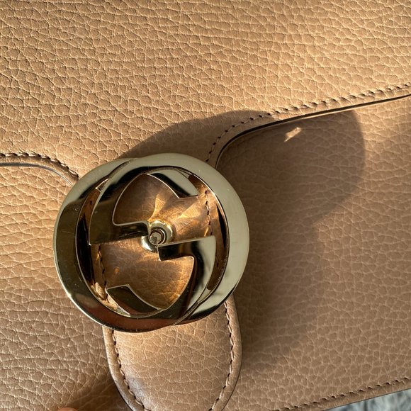 Gucci Shoulder Bag Neutrals Leather Interlocking G Logo - Picture 6 of 6